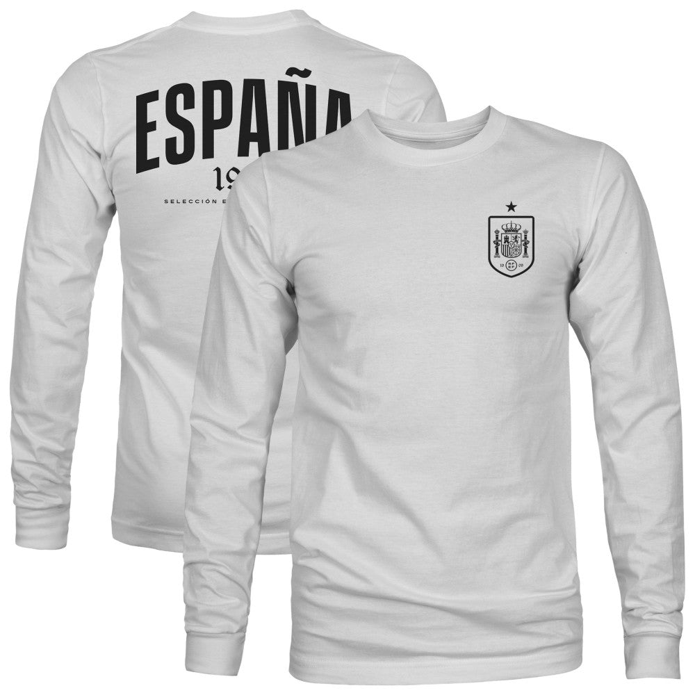 Spain National Team 1863FC Back Team Arch Long Sleeve T-Shirt for sale - Gray