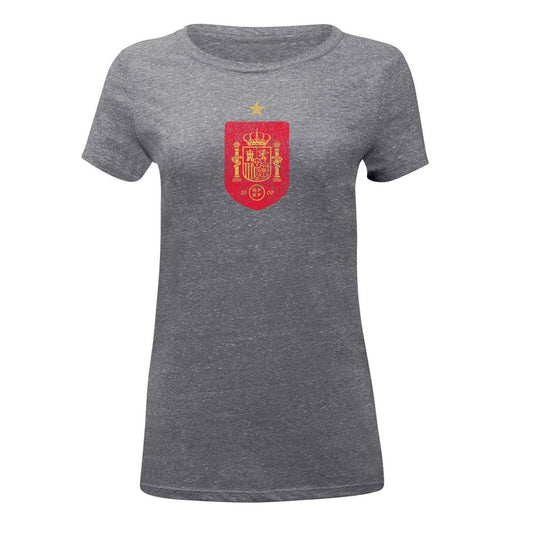 Spain National Team 1863FC Women's Color Badge Vintage Tri-Blend T-Shirt for sale - Gray