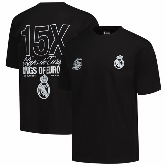 Real Madrid Peace Collective Unisex European Champions Heavyweight T-Shirt Discount - Black