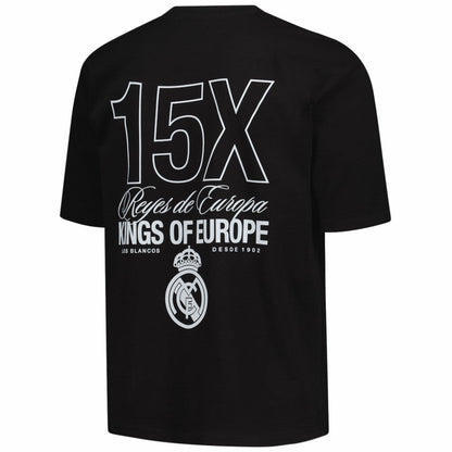 Real Madrid Peace Collective Unisex European Champions Heavyweight T-Shirt Discount - Black