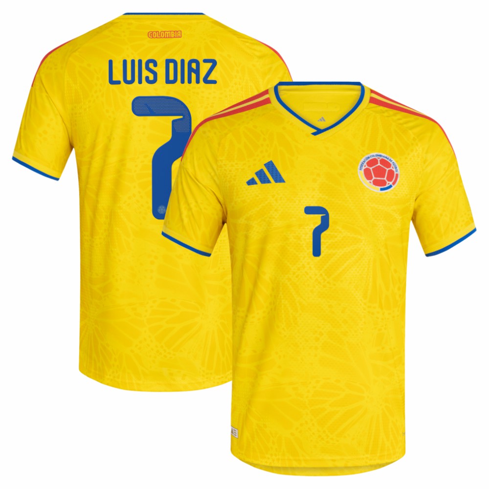 Luis Diaz Colombia National Team 2026 Home Jersey for sale - Yellow