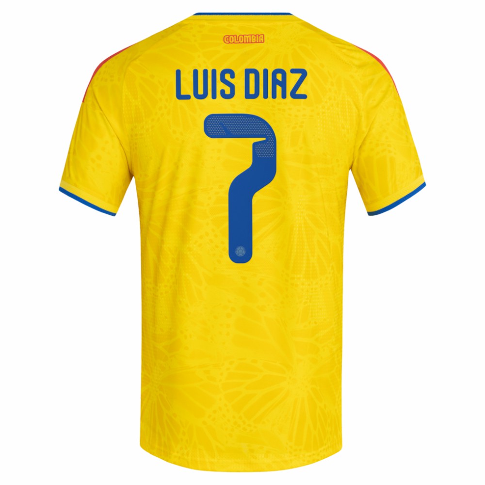 Luis Diaz Colombia National Team 2026 Home Jersey for sale - Yellow