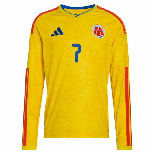 Luis Diaz Colombia National Team 2026 Home Replica Long Sleeve Jersey for sale - Yellow