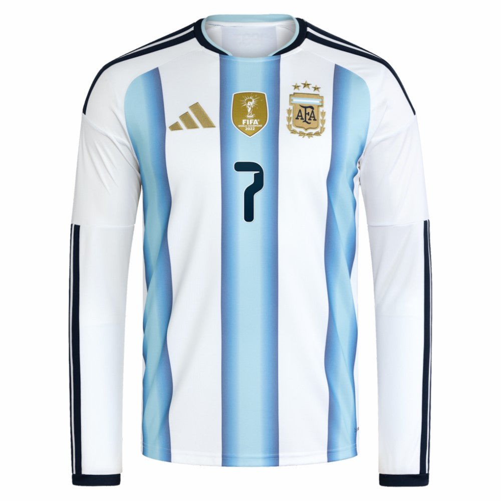 Rodrigo De Paul Argentina National Team 2026 Home Replica Long Sleeve Jersey for sale - White
