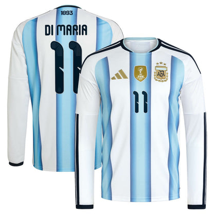 Angel Di Maria Argentina National Team 2026 Home Replica Long Sleeve Jersey for sale - White