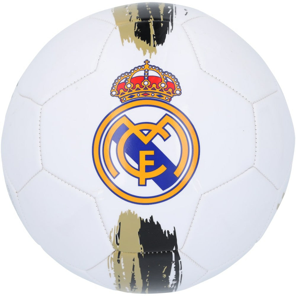 Endrick Real Madrid Autographed White/Gold Logo Soccer Ball