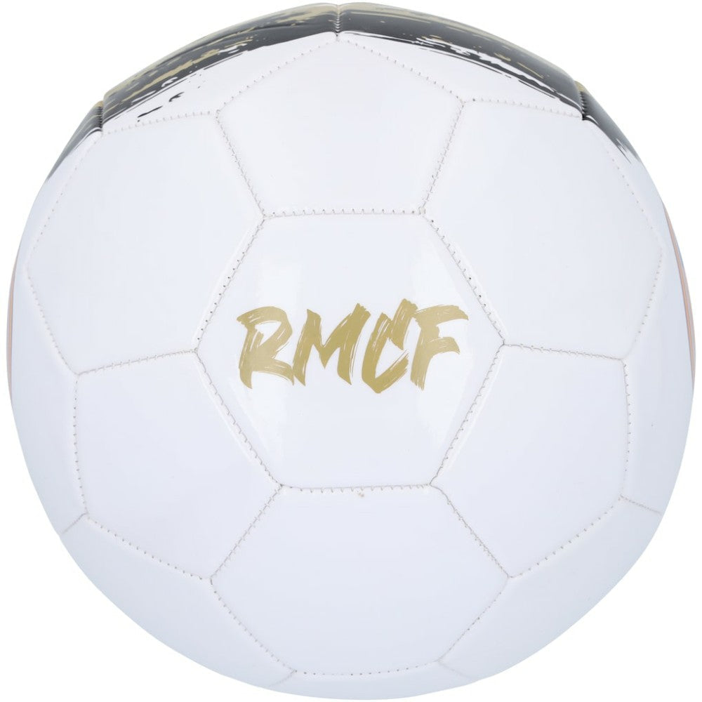 Endrick Real Madrid Autographed White/Gold Logo Soccer Ball