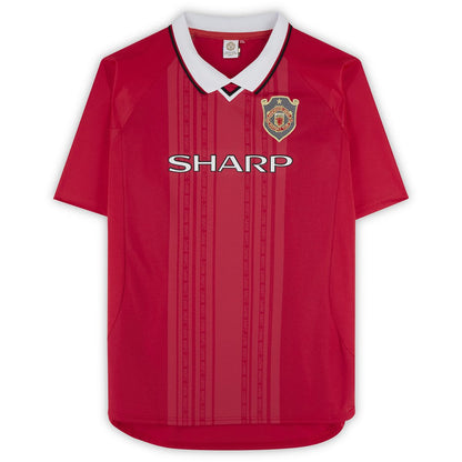 Teddy Sheringham Manchester United Autographed 1999 Red UEFA Champions League Home Jersey  Discount - Icons