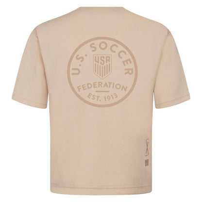 USMNT Levelwear Luxe Signature Knit Transit Tonal T-Shirt for sale - Khaki