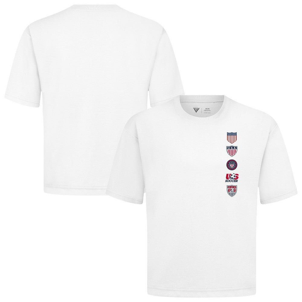 USMNT Levelwear Luxe Signature Knit Timeline T-Shirt for sale - White