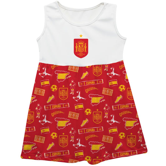 Spain National Team Vive La Fete Girls Infant Impressions Artwork Tank Top Dress for sale - Red