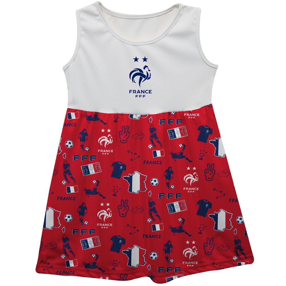 France National Team Vive La Fete Girls Youth Impressions Artwork Tank Top Dress for sale - Red