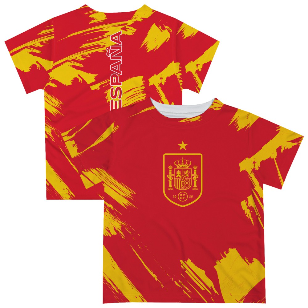 Spain National Team Vive La Fete Infant Paint Brush T-Shirt for sale - Red