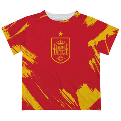 Spain National Team Vive La Fete Toddler Paint Brush T-Shirt for sale - Red