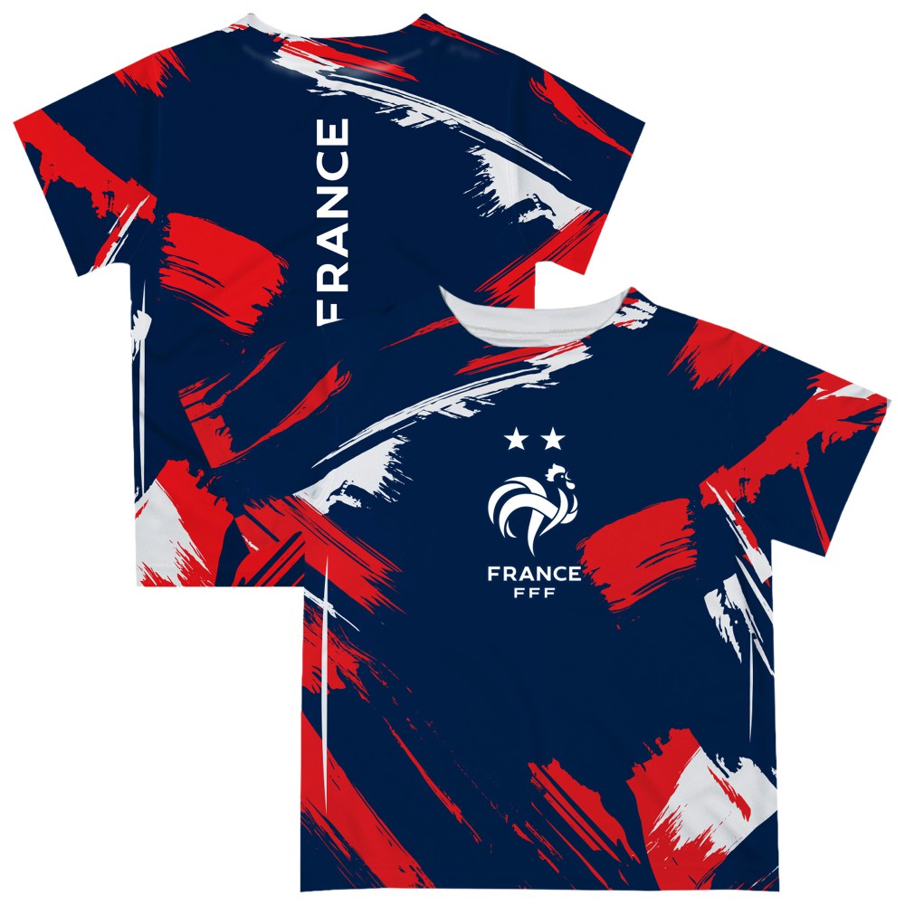 France National Team Vive La Fete Youth Paint Brush T-Shirt for sale - Navy