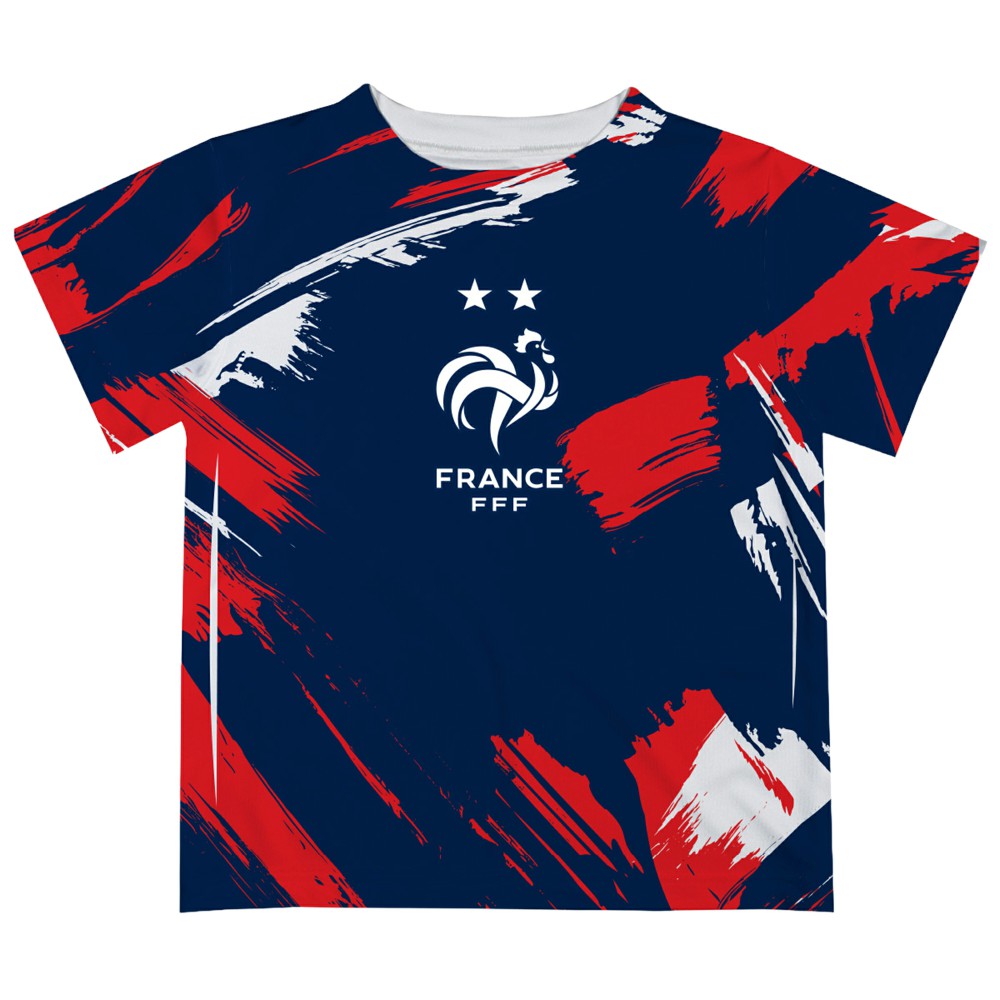 France National Team Vive La Fete Youth Paint Brush T-Shirt for sale - Navy