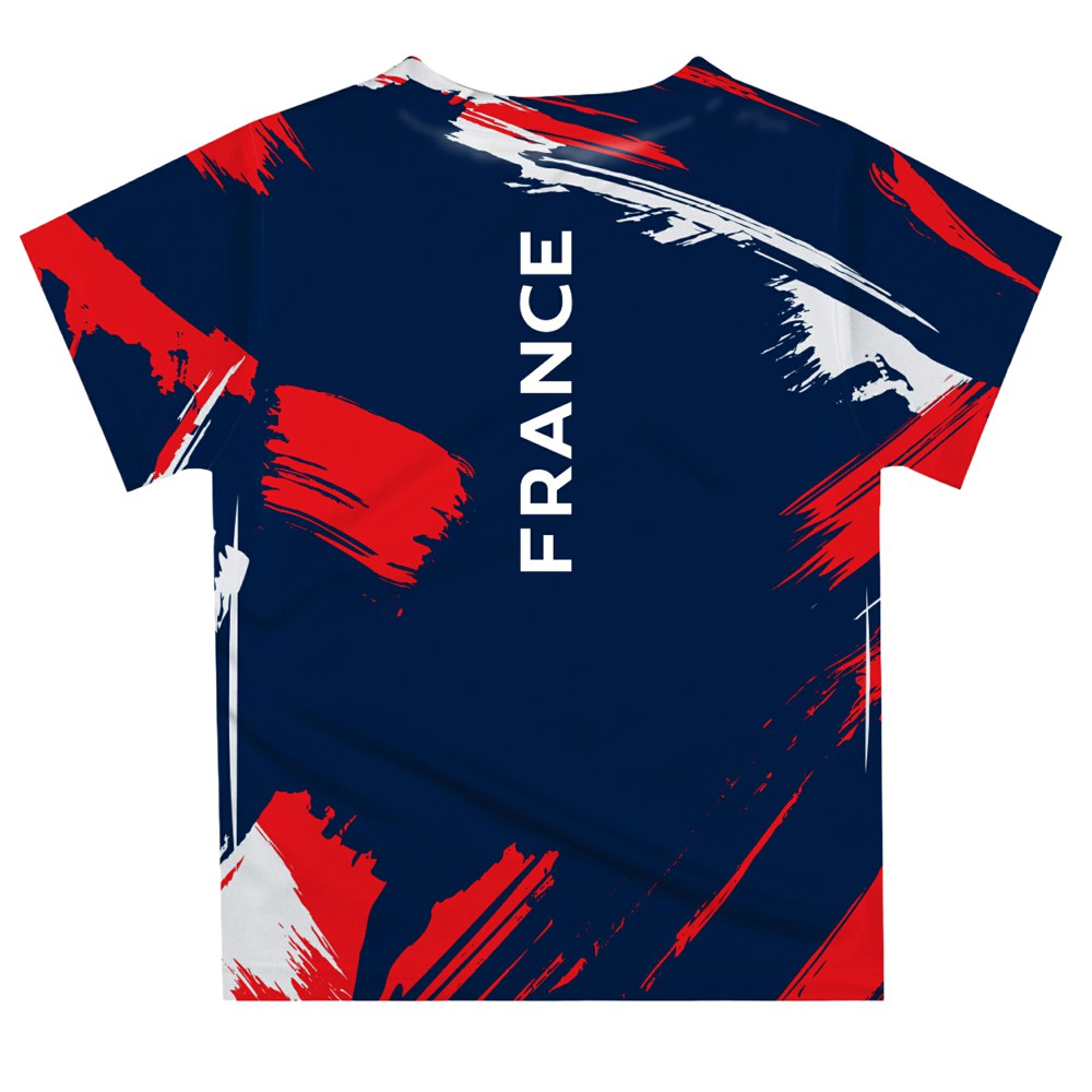 France National Team Vive La Fete Youth Paint Brush T-Shirt for sale - Navy