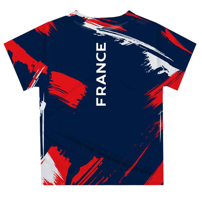 France National Team Vive La Fete Youth Paint Brush T-Shirt for sale - Navy