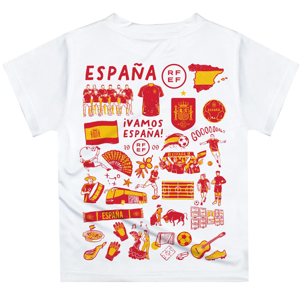 Spain National Team Vive La Fete Infant Impressions Artwork T-Shirt for sale - White