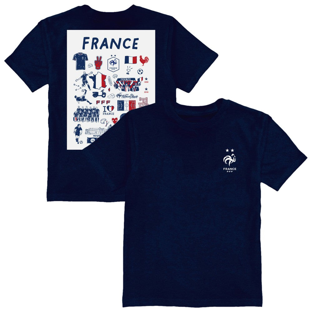 France National Team Vive La Fete Toddler Impressions Artwork T-Shirt for sale - Navy