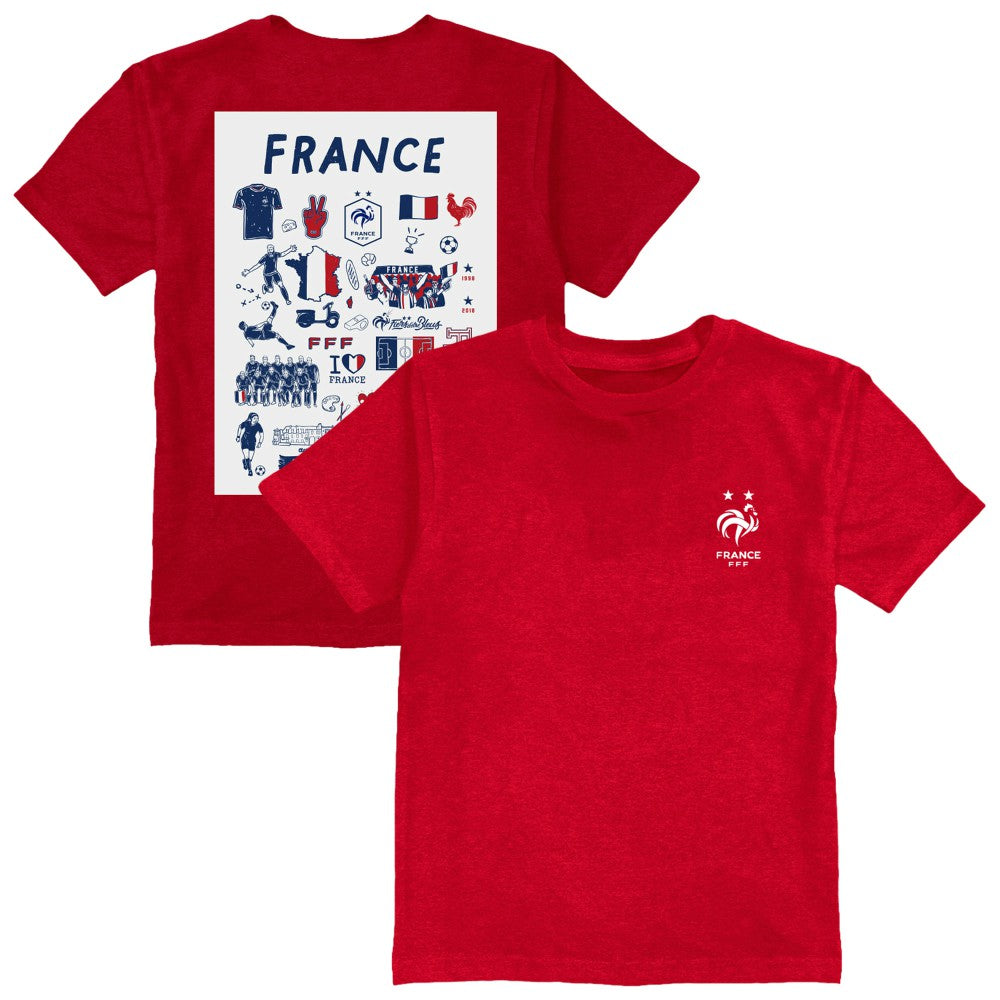 France National Team Vive La Fete Toddler Impressions Artwork T-Shirt for sale - Red