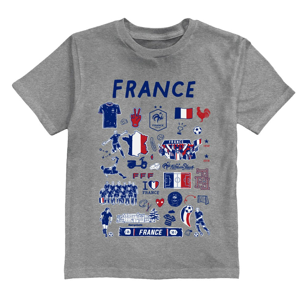 France National Team Vive La Fete Toddler Impressions Artwork T-Shirt for sale - Gray