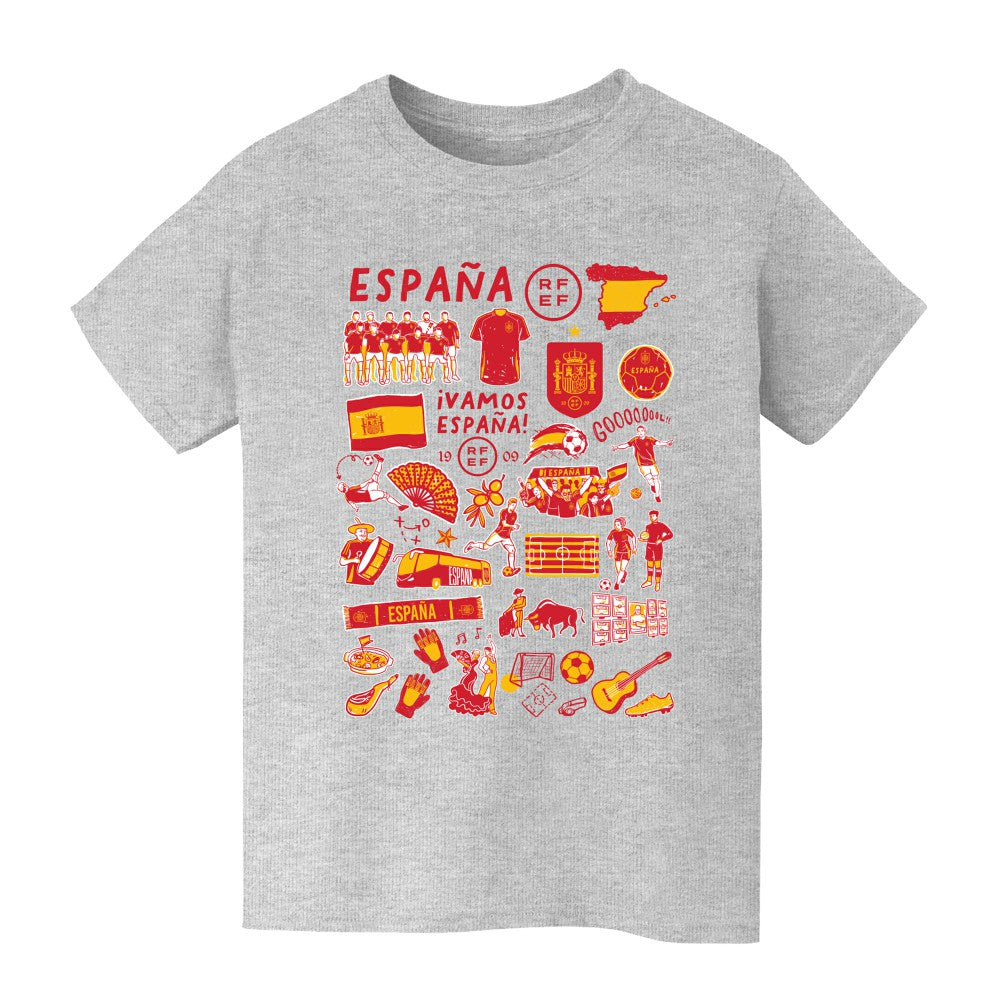 Spain National Team Vive La Fete Youth Impressions Artwork T-Shirt for sale - Gray