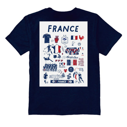 France National Team Vive La Fete Youth Impressions Artwork T-Shirt for sale - Navy