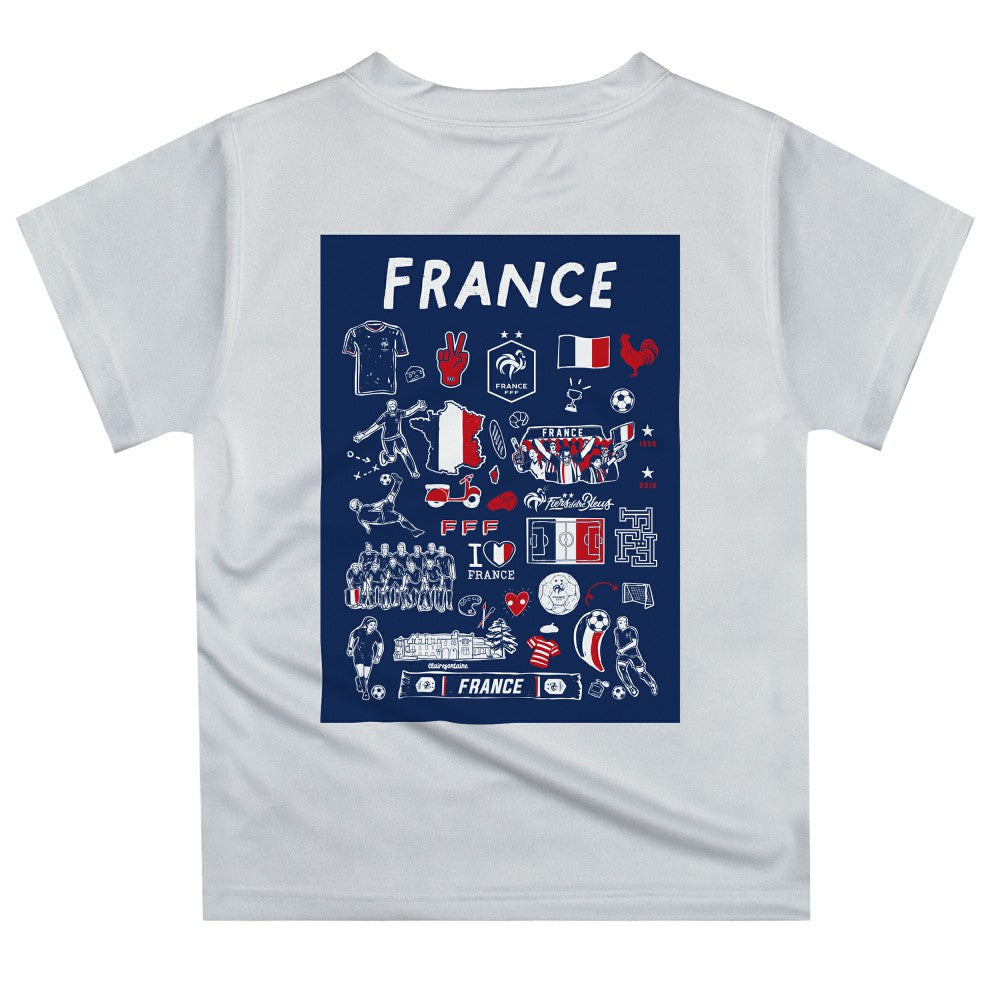 France National Team Vive La Fete Youth Impressions Artwork T-Shirt for sale - White