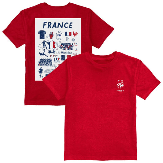 France National Team Vive La Fete Youth Impressions Artwork T-Shirt for sale - Red