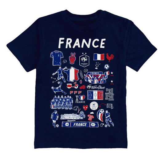 France National Team Vive La Fete Youth Impressions Artwork T-Shirt for sale - Navy