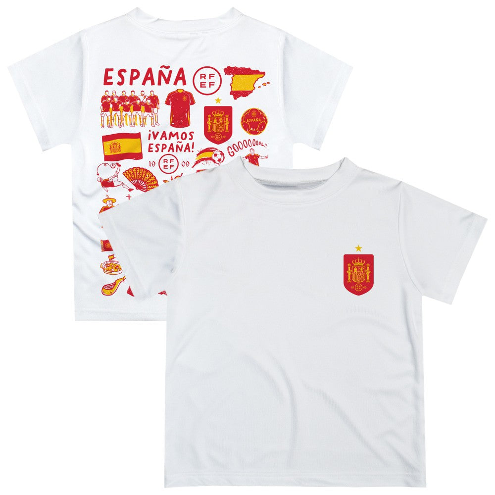 Spain National Team Vive La Fete Youth Impressions Artwork T-Shirt for sale - White