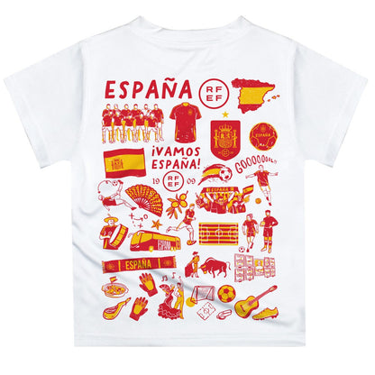 Spain National Team Vive La Fete Youth Impressions Artwork T-Shirt for sale - White