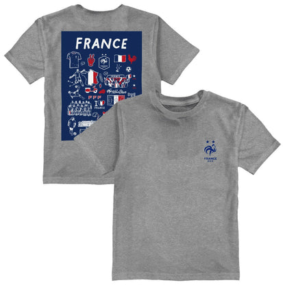 France National Team Vive La Fete Youth Impressions Artwork T-Shirt for sale - Gray