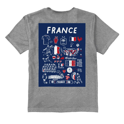 France National Team Vive La Fete Youth Impressions Artwork T-Shirt for sale - Gray
