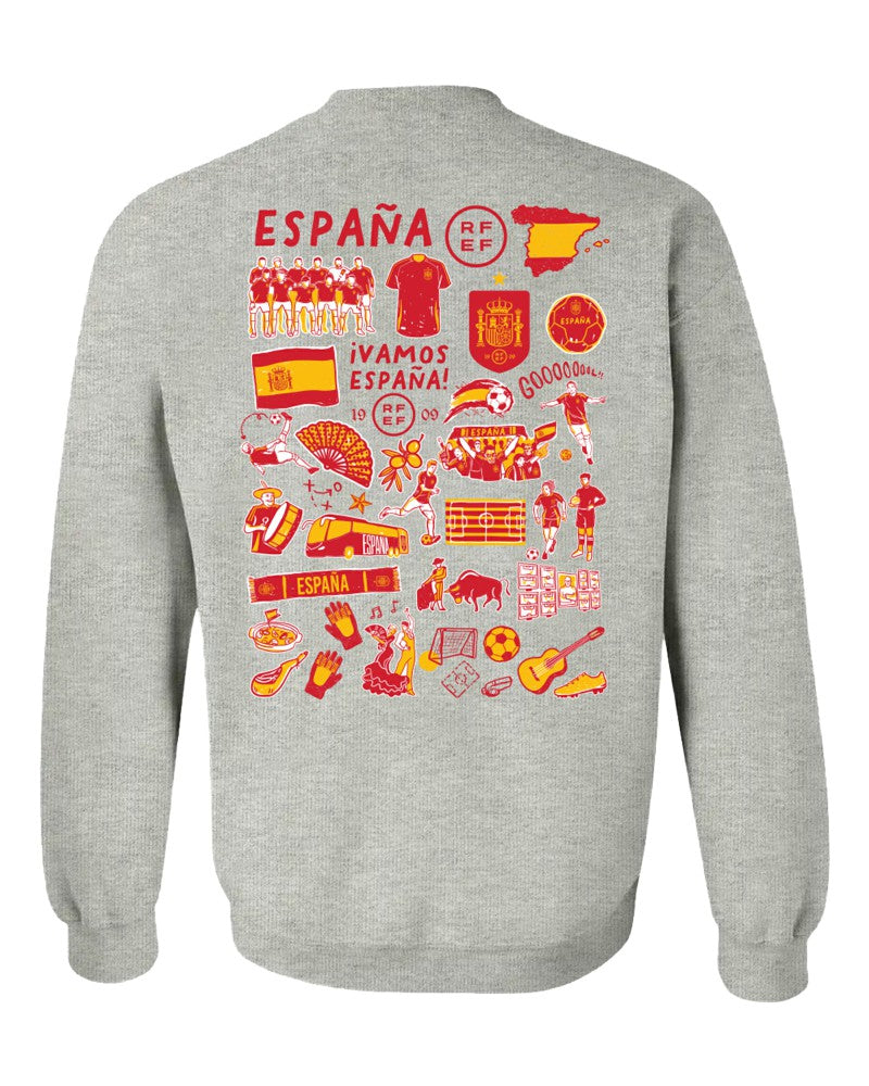 Spain National Team Vive La Fete Women's Impressions Artwork Sweatshirt for sale - Gray