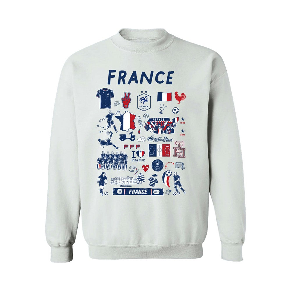 France National Team Vive La Fete Women's Impressions Artwork Sweatshirt for sale - White