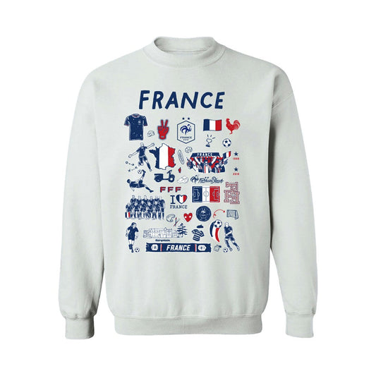 France National Team Vive La Fete Women's Impressions Artwork Sweatshirt for sale - White