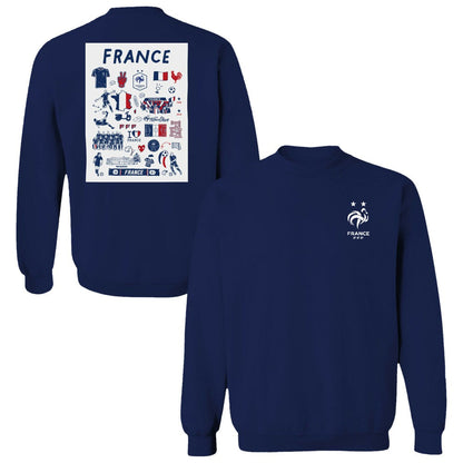 France National Team Vive La Fete Women's Impressions Artwork Sweatshirt for sale - Navy