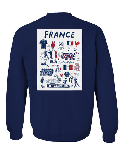France National Team Vive La Fete Women's Impressions Artwork Sweatshirt for sale - Navy