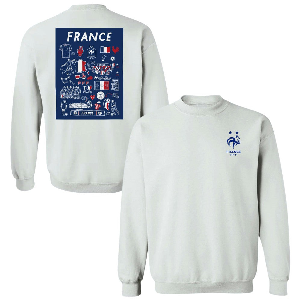 France National Team Vive La Fete Women's Impressions Artwork Sweatshirt for sale - Gray