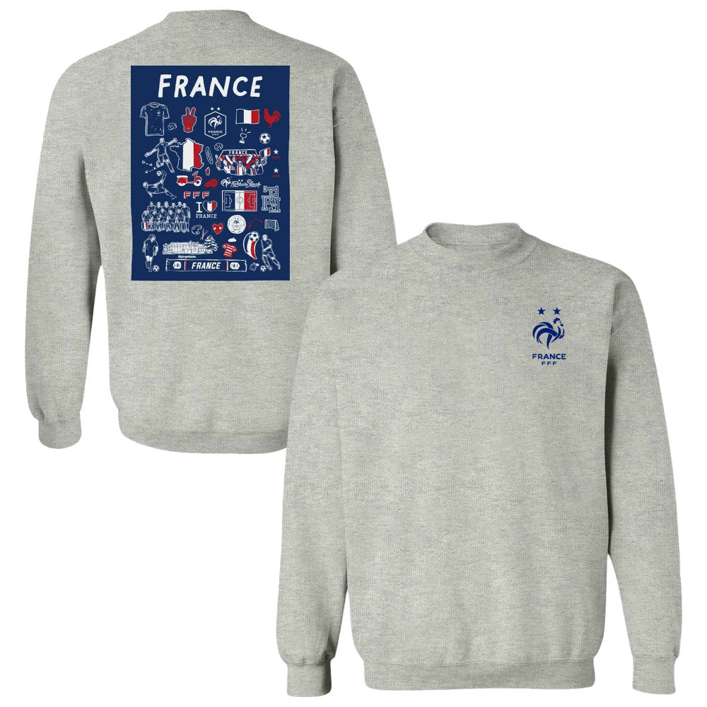 France National Team Vive La Fete Women's Impressions Artwork Sweatshirt for sale - Gray