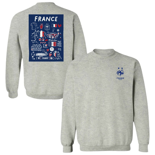 France National Team Vive La Fete Women's Impressions Artwork Sweatshirt for sale - Gray