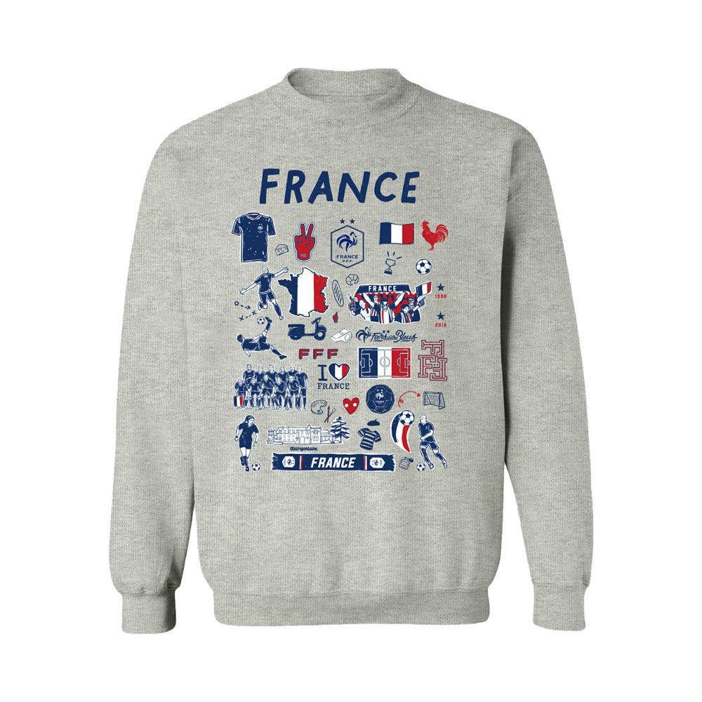 France National Team Vive La Fete Women's Impressions Artwork Sweatshirt for sale - Gray