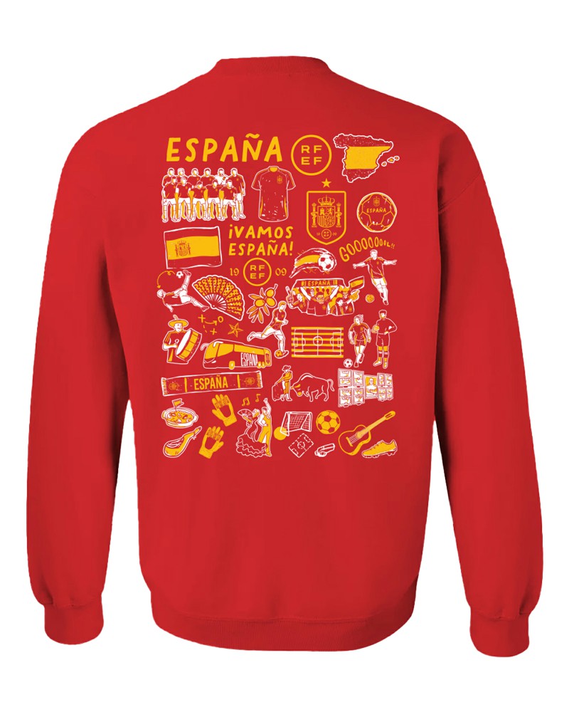 Spain National Team Vive La Fete Women's Impressions Artwork Sweatshirt for sale - Red