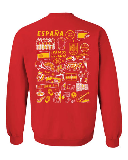 Spain National Team Vive La Fete Women's Impressions Artwork Sweatshirt for sale - Red