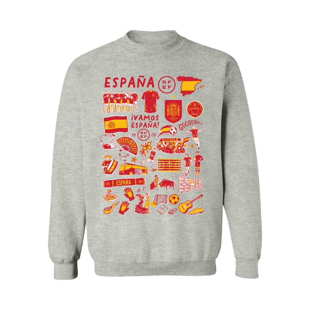 Spain National Team Vive La Fete Women's Impressions Artwork Sweatshirt for sale - Gray