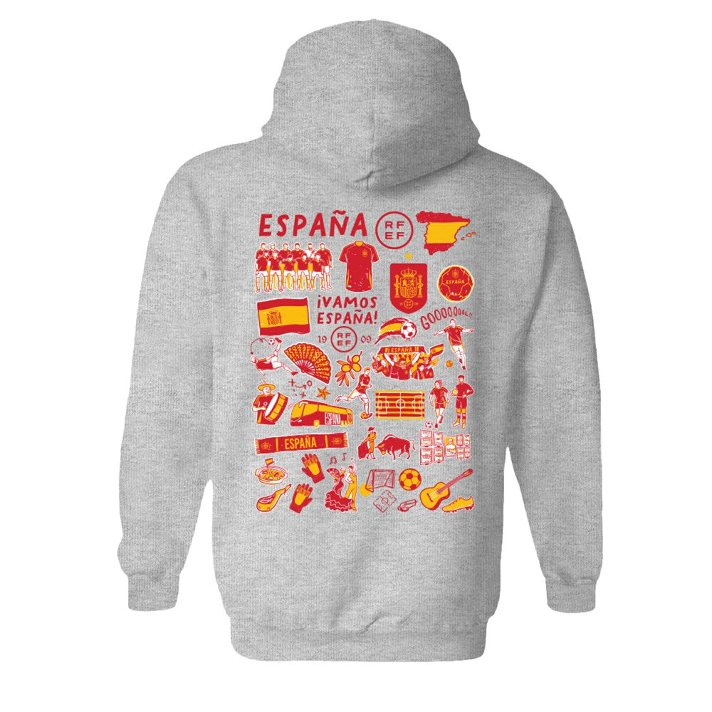 Spain National Team Vive La Fete Women's Impressions Artwork Hoodie for sale - Gray