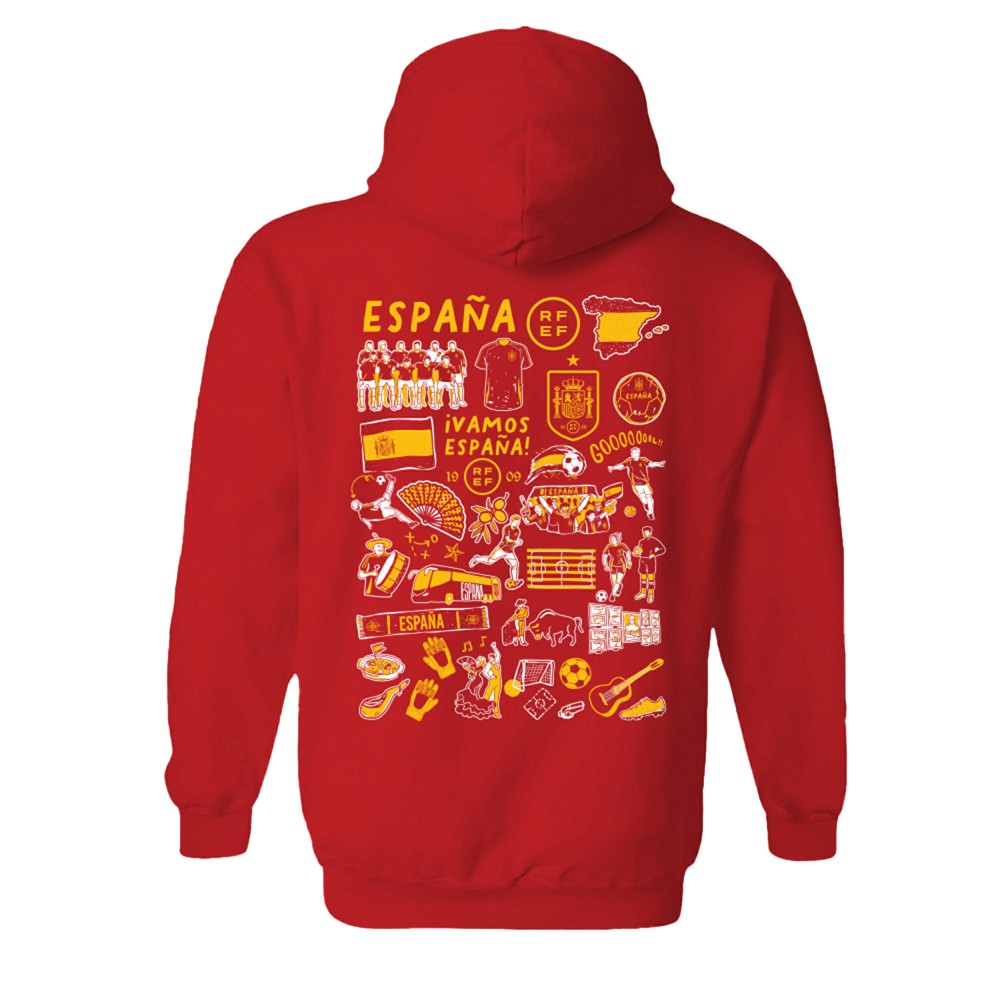 Spain National Team Vive La Fete Women's Impressions Artwork Hoodie for sale - Red