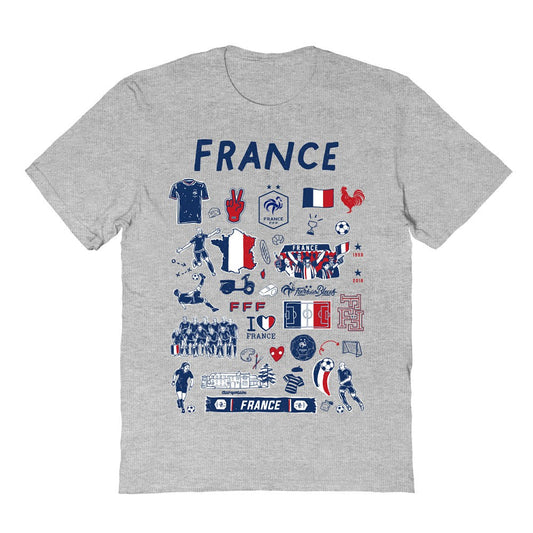 France National Team Vive La Fete Women's Impressions Artwork Fitted T-Shirt for sale - Gray